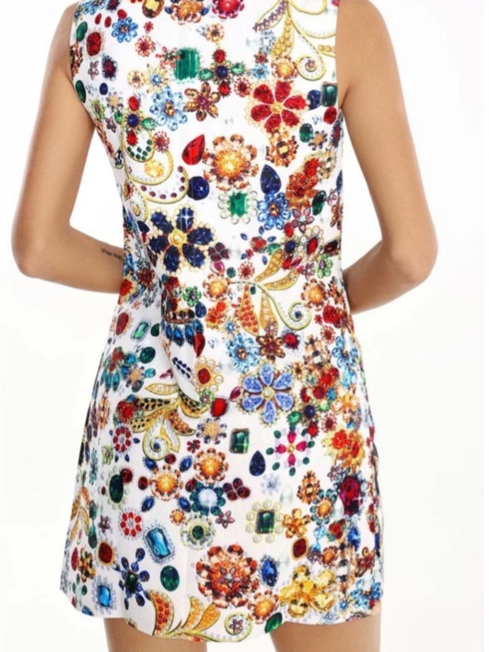 NWT Jewel Pattern Sleeveless Bella Barnett Mini Dress S - Picture 3 of 13